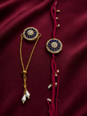 Kundan Pearl Bhai Bhabhi Rakhi Set