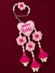 Happy Rakhi Heart Floral Lumba Rakhi