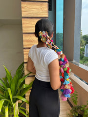 Multicolor Handmade Bridal Parandi with Colorful Tassels & Traditional Hair Accessories