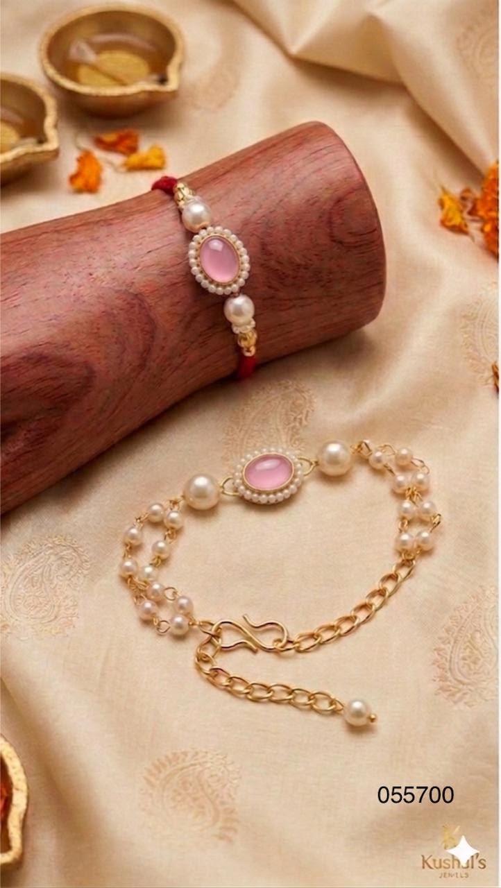 Blush Stone Bhai Bhabhi Rakhi