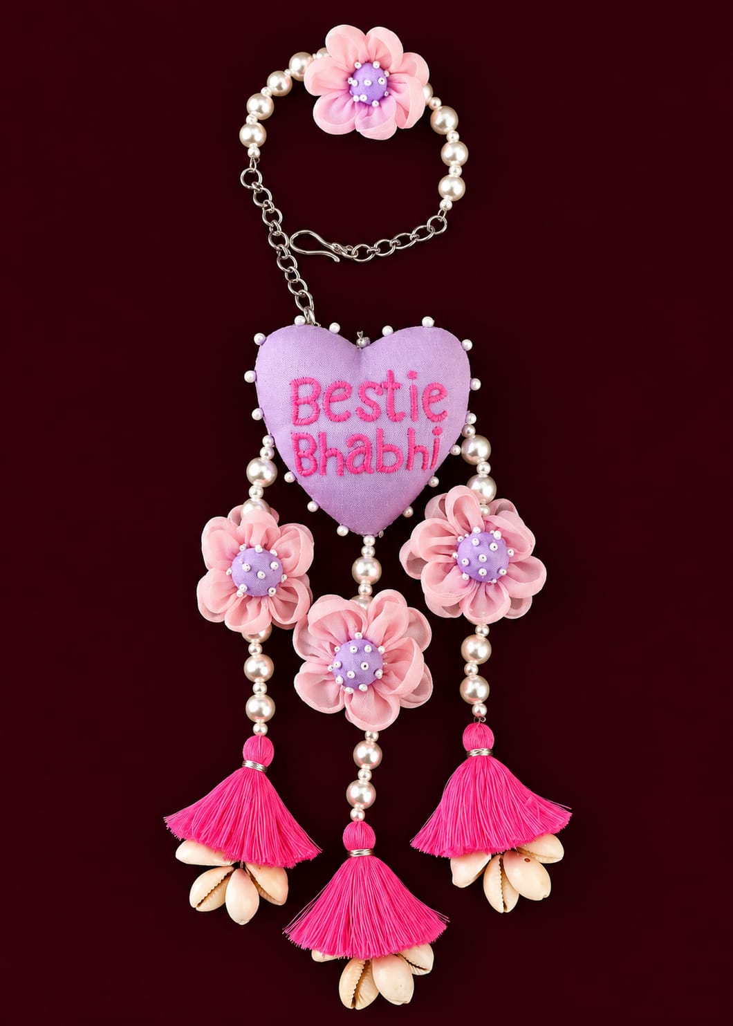 Bestie Bhabhi Heart Floral Lumba Rakhi